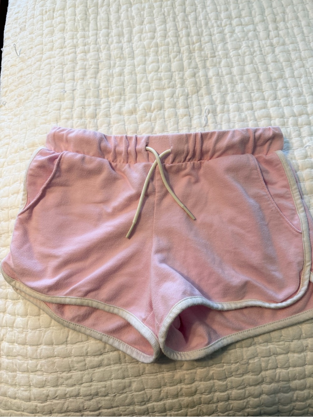 Old Navy Pink Girls' Terry Shorts with White Trim